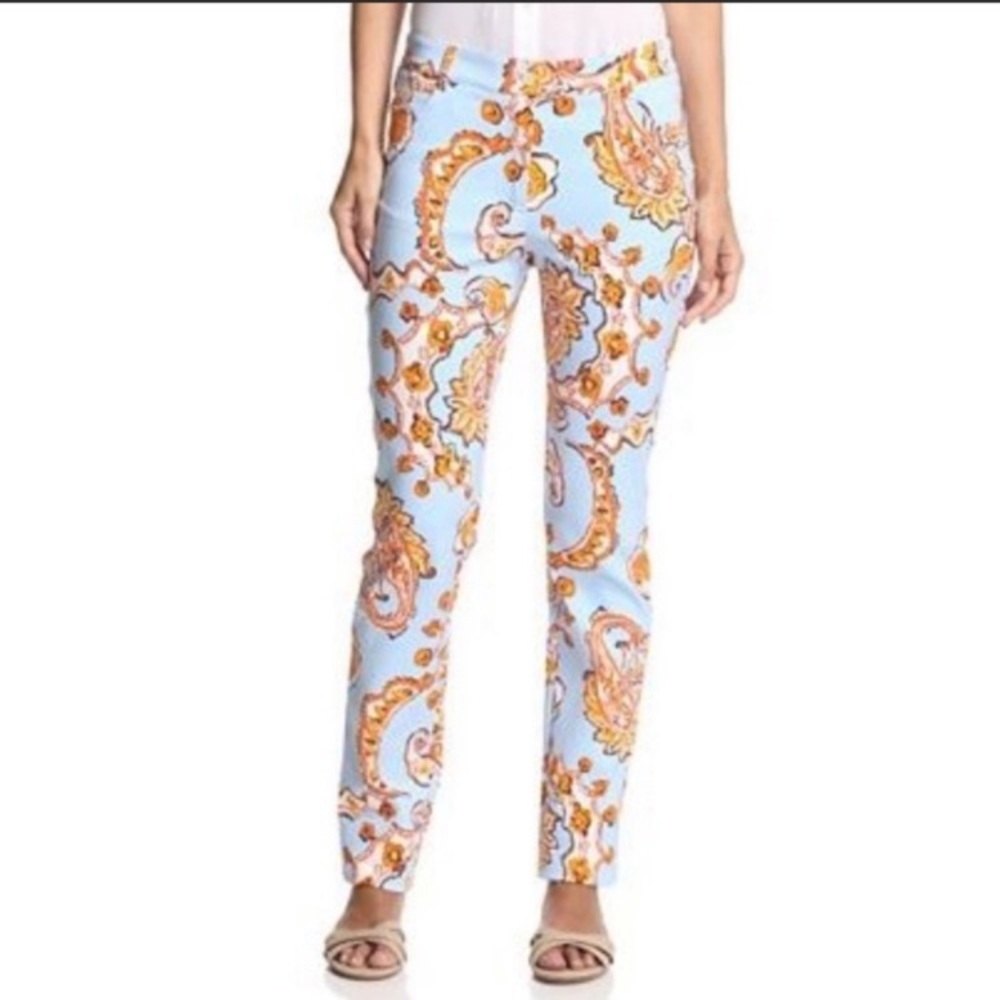 J. McLaughlin Blue & Orange Paisley Pants